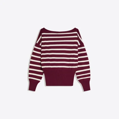 پلیور طرح‌دار با یقه نامتقارن bershka
