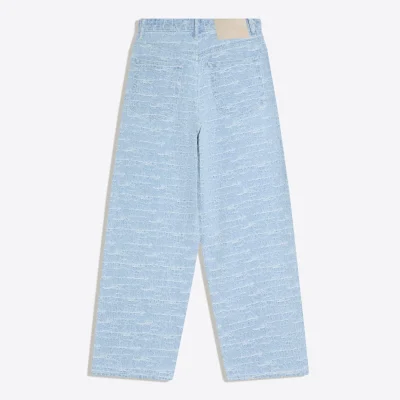 جین بگی سوپر باگای بافت‌دار مردانه bershka