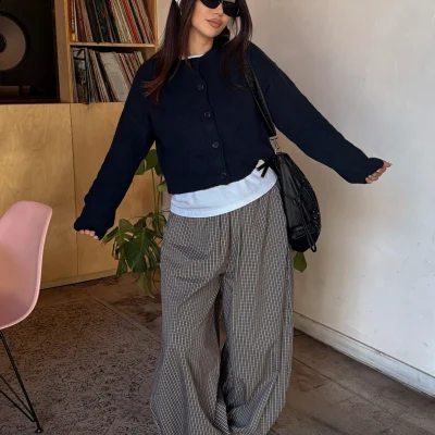 هیرکا دکمه‌دار با بافت نرم bershka