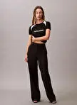 تیشرت زنانه Calvin Klein Jeans مدل LV047C307GUB1 مشکی طرح دار یقه گرد