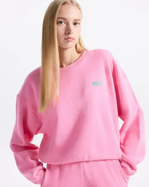 American Vintage پیراهن زنانه صورتی گردن گرد طرح چاپی IZU03AH25ROSEVI