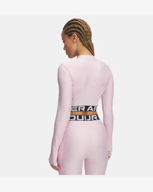 تیشرت آستین بلند زنانه UA HeatGear Rib با زیپ یک چهارم