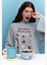 تیشرت آستین بلند کراپ طرح Breakfast