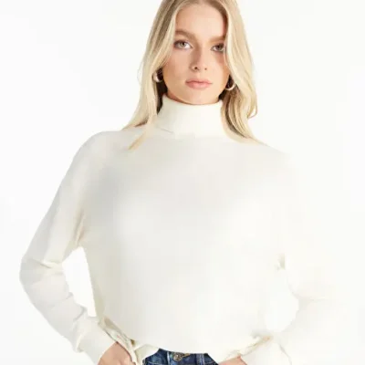زنانه یقه اسکی استاندارد سفید شکسته مدل Ted Baker TBWRKW1014 boyner