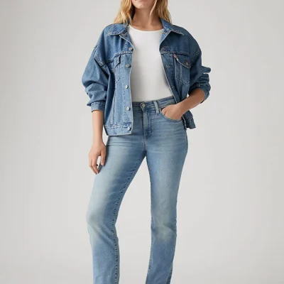 شلوار جین Levi's 724 High Rise Straight Blue Wave Li زنانه