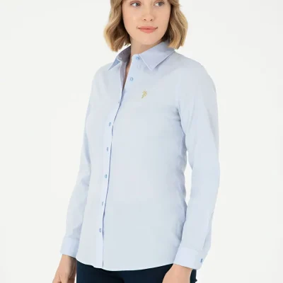 پیراهن اسلیم فیت زنانه مدل دوچرخه‌ای U.S. Polo Assn. SALY024K آبی روشن