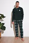 ست پیژامه مردانه Buratti Ekoseli مدل Polar Pijama Takımı