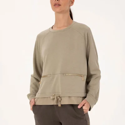 U.S. Polo Assn. زنانه سبز یقه گرد Comfort Fit سویشرت MACELLA boyner