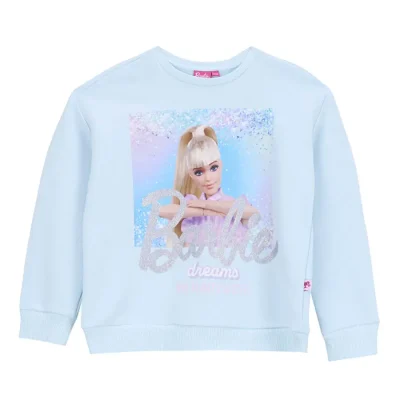 سویشرت دخترانه باربی آبی طرحدار BRB5WG-SWT6608 Barbie