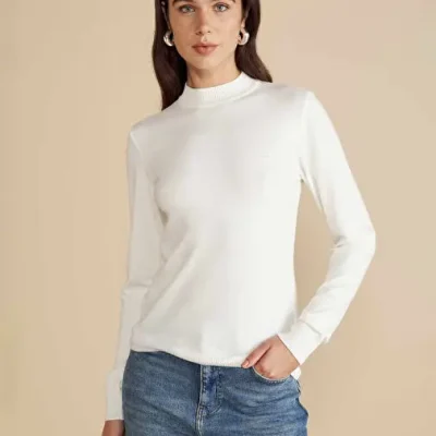 اکرو زنانه نیمه یقه اسکی مدل استاندارد Brooks Brothers