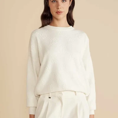 اکرو زنانه یقه اسکی فیت استاندارد طرح دار Brooks Brothers