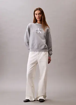 Calvin Klein Jeans سویشرت زنانه طوسی با طرح چاپی LV047B234GP79