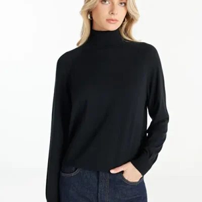 Ted Baker زنانه یقه اسکی مشکی استاندارد مدل TBWRKW1014