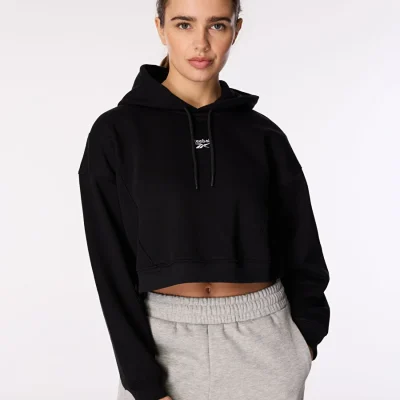 سویشرت هودی دار زنانه ریبوک مشکی مدل RE 1034 Reebok