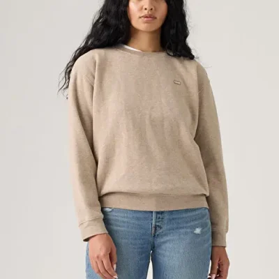 سویشرت زنانه Levis مدل EVERYDAY SWEATSHIRT رنگ طوسی خاکستری حرارتی