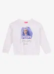 سویشرت چاپی دخترانه Barbie رنگ کرم