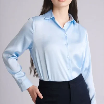 بلوز ساتن اورسایز زنانه ماوی 3404109 Defacto