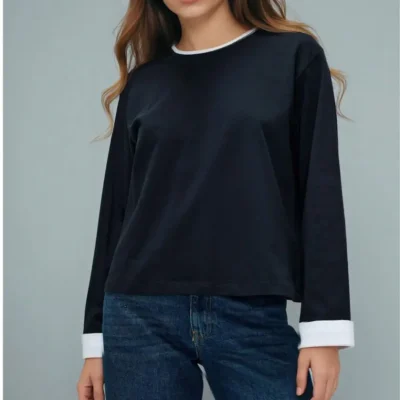 تونیک زنانه لاک‌پشتی پنبه‌ای ۱۰۰٪ مدل Loose Fit Defacto