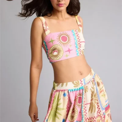 تاپ ساحلی زنانه دFacto مدل Regular Fit صورتی Defacto
