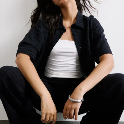 پیراهن زنانه اورسایز کتان‌نما مشکی DeFacto
