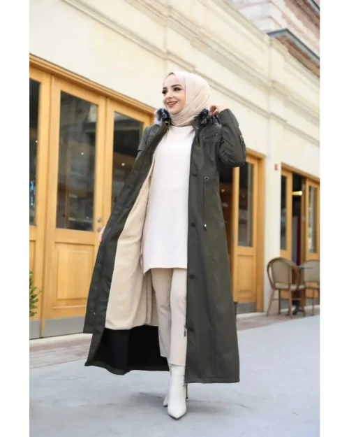 پالتو اسپورت بزرگ سایز ضد آب و باد با آستر کامل خز