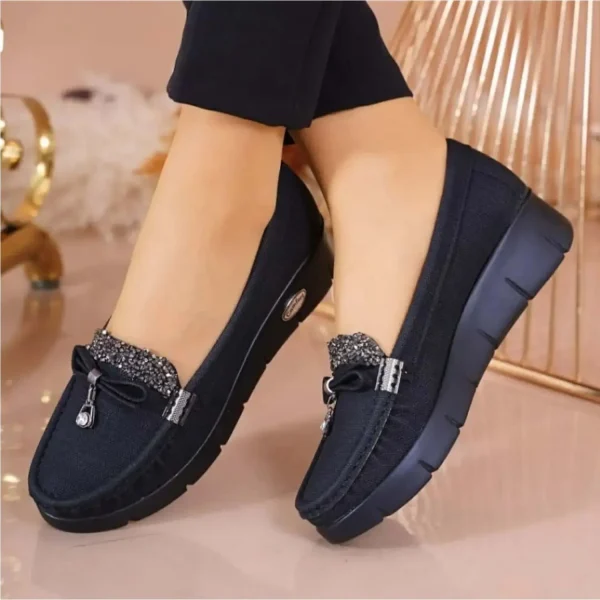 کفش زنانه مات مشکی چرم اصل لوفار مدل 5K2CA35160