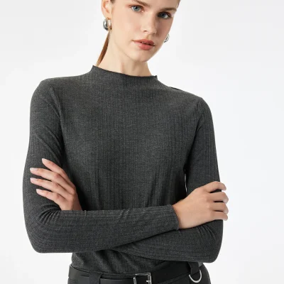 بلوز پنبه‌ای بدون آستین یقه‌ایستاده اسلیم فیت Koton