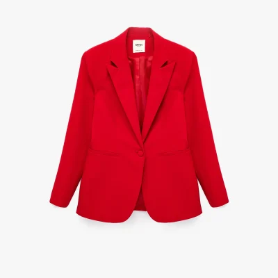 بلیزر زنانه یقه کلاسیک آستین بلند با جیب و دکمه Koton