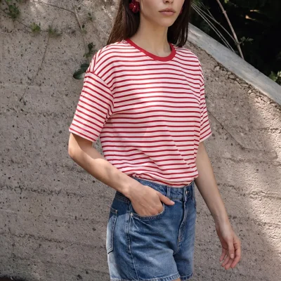 تیشرت زنانه اورسایز قرمز ۱۰۰٪ پنبه LC Waikiki