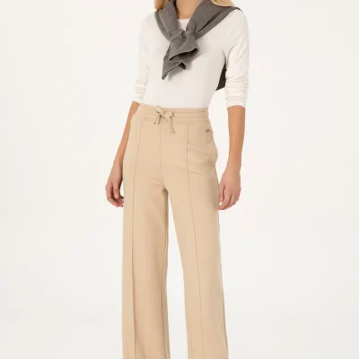 شلوار اسلش طرح دار زنانه مدل کتان U S Polo Assn
