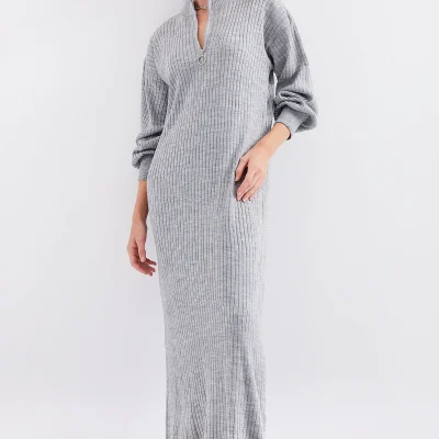 15839 Boydan Triko Elbise - گری Bigdart