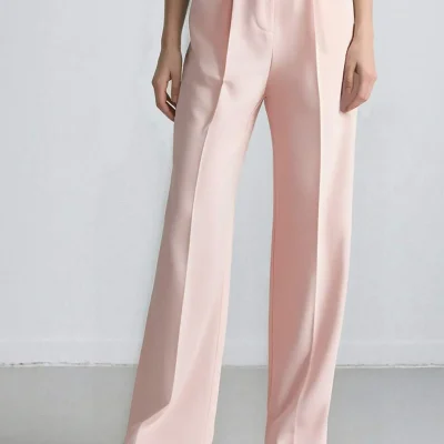 شلوار پالازو پارچه کریپ افرا مدل Wide Leg F0083AX25SM Defacto