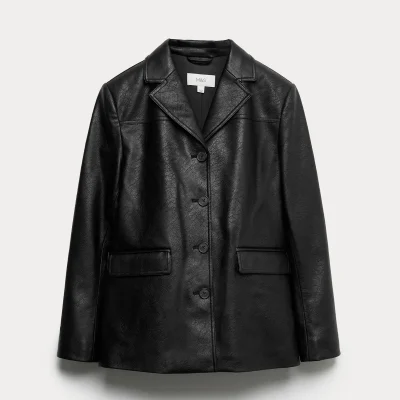 کت بلیزر چرم مصنوعی زنانه Marks Spencer
