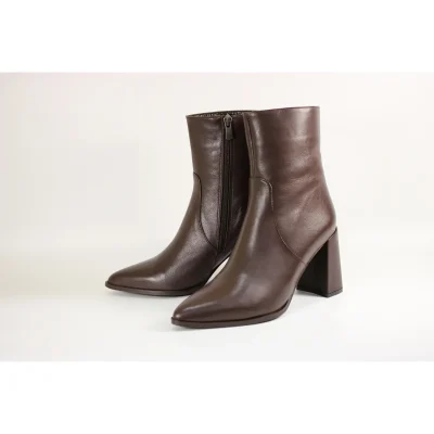 چکمه پاشنه‌دار چرم اصل با کیفیت بالا و شیک Evva Shoes