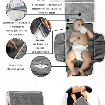 کیف نگهداری و تعویض پوشک کودک / خاکستری Picky Baby