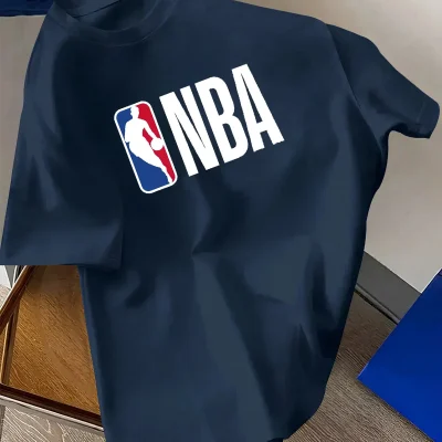 تیشرت یقه گرد پنبه‌ای اورسایز طرح NBA زنانه و مردانه Revasser