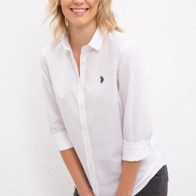 بلوز سفید زنانه مدل G082gl004.000.1177173 U S Polo Assn