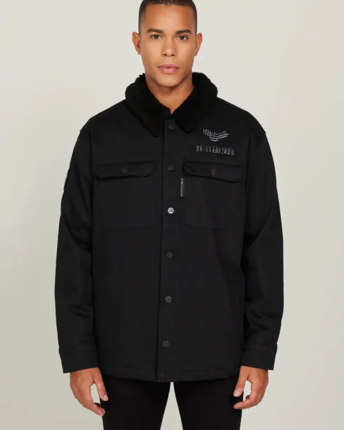 کت جین مشکی مردانه L232095001 Overshirt