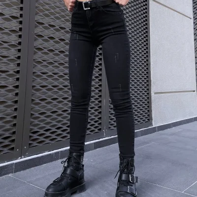 شلوار جین اسکینی صورتی آنتراسیت با ناخن‌های ثابت و فرم‌دهنده Ramrod Jeans