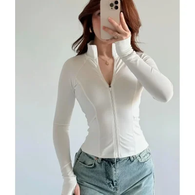 بلوز Rover Basic Slim Fit با زیپ trendyol