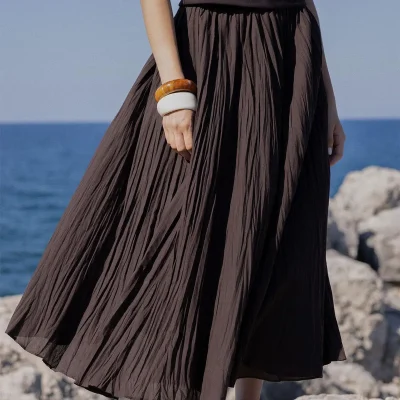 دامن پلیسه دار دونت آجی کاهوه Suud Collection