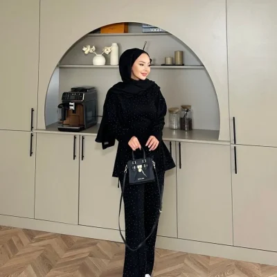 ست دو تکه موره طرح دار trendyol