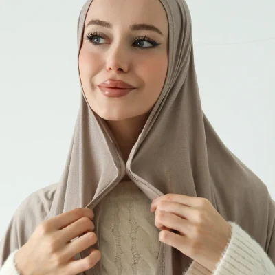 شال پنبه‌ای بامبو مگنتی طوسی سنگی trendyol