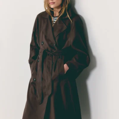 کت ترنچ بلند اورسایز زنانه Stradivarius