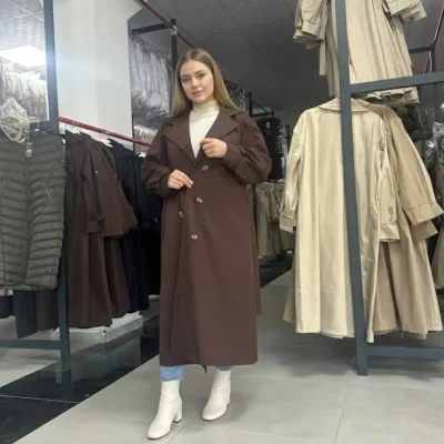 ترنچ کت بالون با منشنت دکمه‌ای trendyol