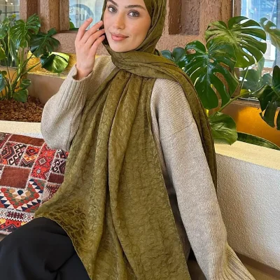 شال بلوم دسن آیروبین فلوش ژاکار نظامی سبز trendyol