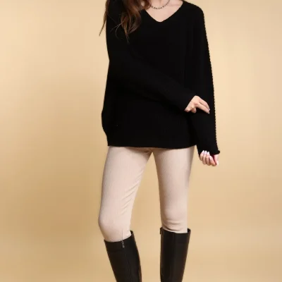 پیراهن یقه مربع ولان سیاه سایز بزرگ زنانه Hulya Butik