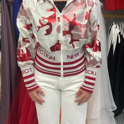 بارانی زنانه طرح دار با کلاه Secilce Butik