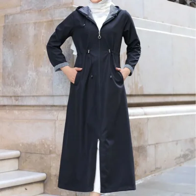 ترنچ‌کوت بلند و تمام‌قد با هود و خطوط مچ و داخلی Alniss Collection