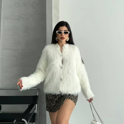 پلیور زنانه سفید Mango